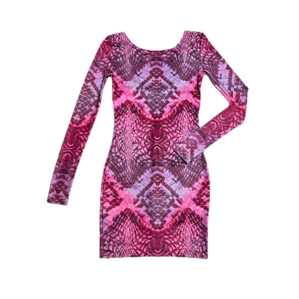 A|X Bodycon Mini Dress Y2K Clubwear Jersey Shore Snakeskin Mob Wife XS NWT